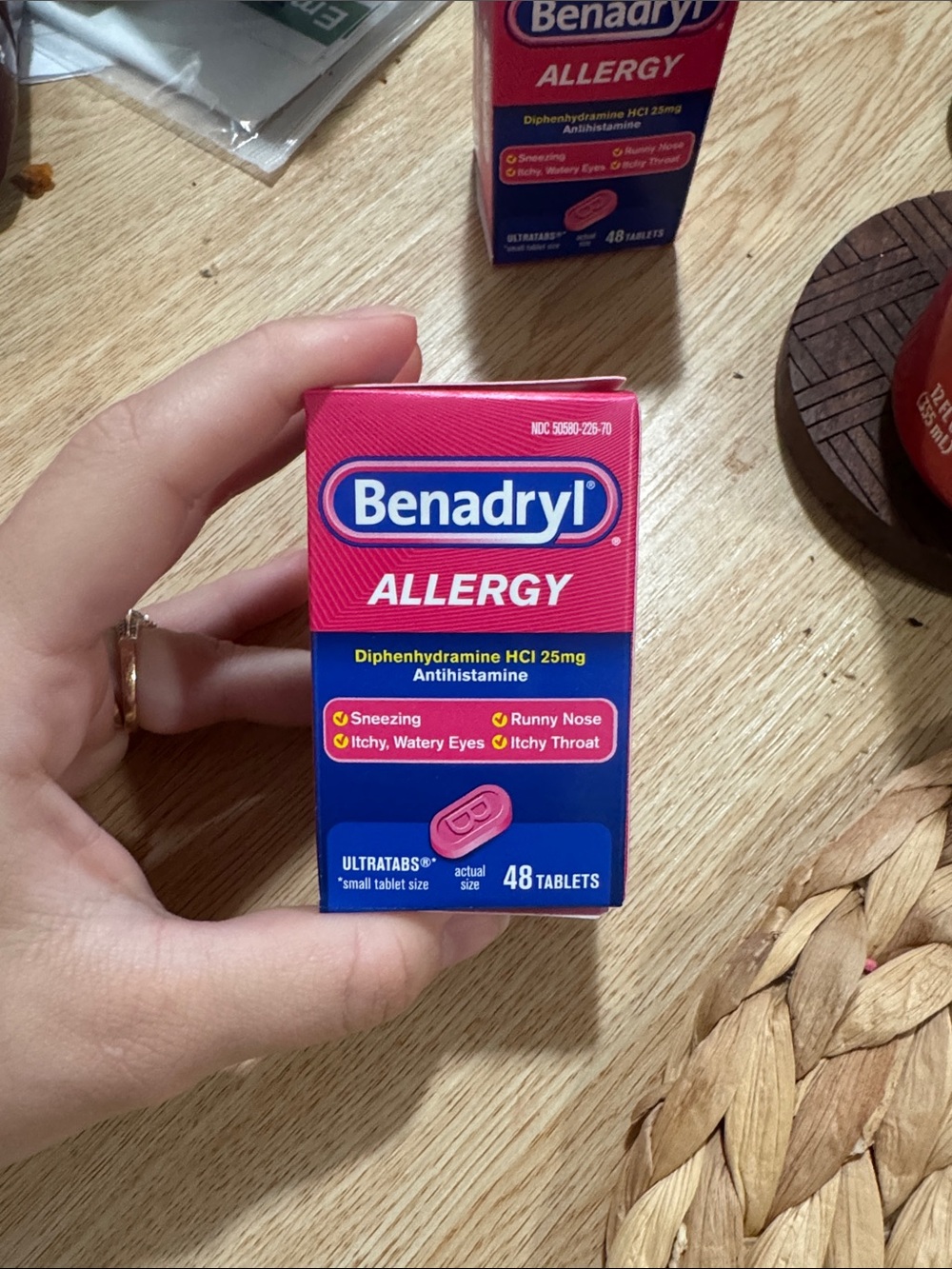 Benadryl Allergy Antihistamine 48 Tablets - Pink & Blue Box